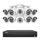 16 Channel 4K PoE Bullet & PTZ Security Camera System, 8MP Outdoor PoE IP Cameras, Pan & Tilt, ONVIF Supported NVR, Two-Way Audio, Smart Human/Vehicle Detection (8x IP Cameras+2x PT Cameras)